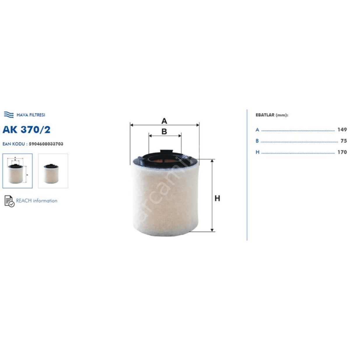 Hava Filtresi - VW Polo 2010-, Audi A1 2011-2014, Seat Ibiza 2009-2015, Skoda Fabia 2009-2015 FILTRON AK370/2 6R0129620A