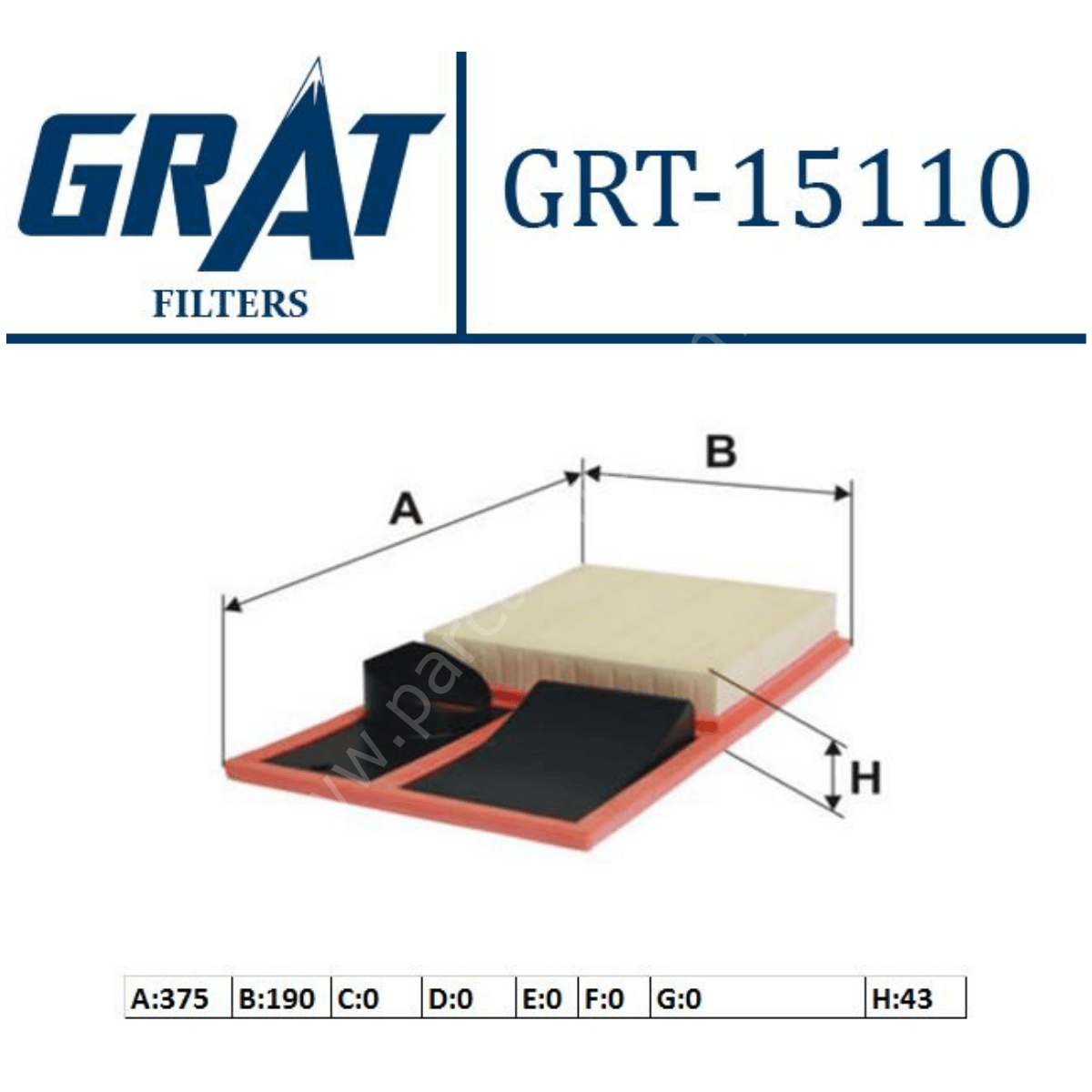 Hava Filtresi - VW Polo 05-20, Seat Ibiza 2006-2015, Skoda Fabia 2005-2014 GRAT 15110/BX - 036129620H