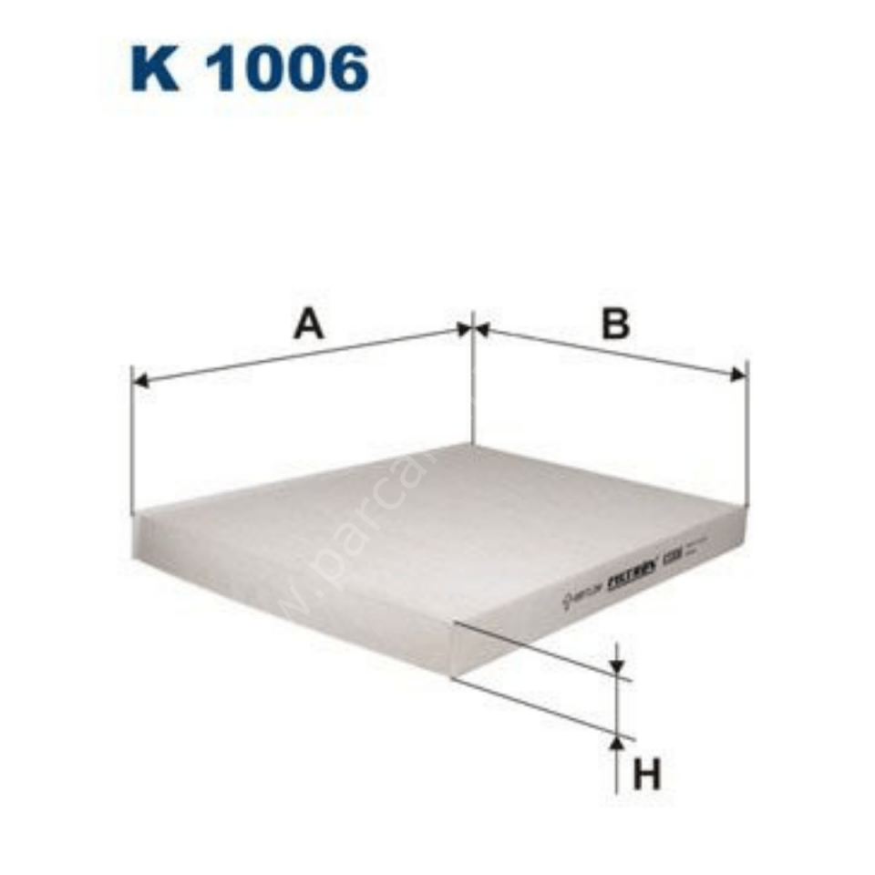 Polen Filtresi - Karbonsuz  VW Caddy 96-03 , Golf 95-98 , Passat 01-05 , Polo 95-02 , Polo CLS 96-02 FILTRON K1006 / 1H0819644